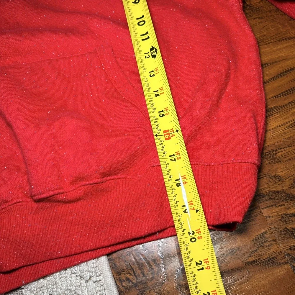PINK Victoria's Secret Red Fleece Quarter Zip Sweatshirt Love Pink S glitter